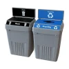 CleanRiver FlexE Plastic Dual-Stream Recycling Station, 100 Gallon, Gray (FX100B-GY2-W-BK-R-BE)