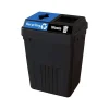 CleanRiver FlexE Plastic Dual-Stream Recycling Station, 50 Gallon, Black (FX50A-BK2-R-BE-W-BK)