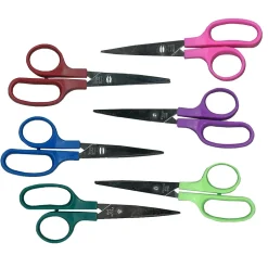 Charles Leonard CLI 5" Stainless Steel Kid's Scissors, Pointed Tip, Assorted Colors, 36/Pack (CHL77505-36) Clearance