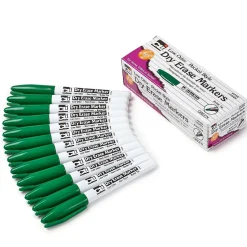 CLI Dry Erase Markers, Bullet Tip, Green, 12/Pack, 3 Packs (CHL47325-3) Outlet