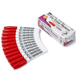CLI Dry Erase Markers, Bullet Tip, Red, 12/Pack, 3 Packs (CHL47330-3) Best