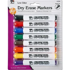 CLI Dry Erase Markers, Chisel Tip, Assorted, 8/Pack, 3 Packs (CHL47828-3) Discount