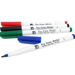 CLI Dry Erase Markers, Fine Point Tip, Assorted Colors, 4/Pack, 12 Packs (CHL47834-12) Discount