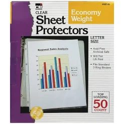 CLI Economy Sheet Protector, 8.5" x 11", Clear, 50/Box, 5 Boxes (CHL48145-5) Online