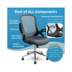 Hot Ergonomic Fabric/Mesh Swivel Task Chair, (CCHR10003B) Office Chairs