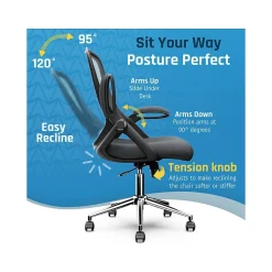 Hot Ergonomic Fabric/Mesh Swivel Task Chair, (CCHR10003B) Office Chairs