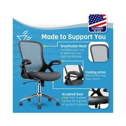 Hot Ergonomic Fabric/Mesh Swivel Task Chair, (CCHR10003B) Office Chairs