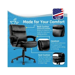 New Transform 2.0 Ergonomic Bonded Leather Swivel Desk Chair, (CCHR10007B) Ergonomic Chairs