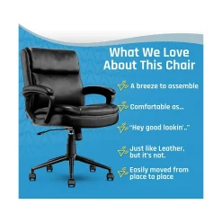 New Transform 2.0 Ergonomic Bonded Leather Swivel Desk Chair, (CCHR10007B) Ergonomic Chairs