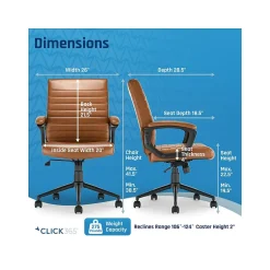 New Transform 3.0 Ergonomic Bonded Leather Swivel Desk Chair, (CCHR10008A) Ergonomic Chairs
