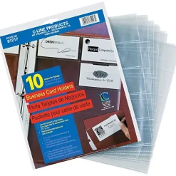C-Line Business Card Refill Pages, Clear, 20 Cards/Page, 11" x 8 1/2", 10/Pk Best