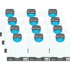 C-Line College Ruled Filler Paper, 8" x 10.5", 3-Hole Punched, 100 Sheets/Pack, 12/Bundle (CLI22031-12) Best