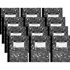 C-Line Composition Notebooks, 100 Sheets, Wide Ruled, Black Marble, 12/Pack (CLI22024-12) Best