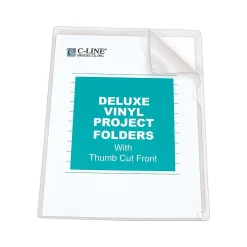 C-Line Deluxe Project Folders, Letter, Transparent, 50/Box (62138) New