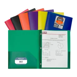 C-Line Heavy Duty 3-Hole Punched 2-Pocket Portfolio Folders, Assorted Colors (CLI33960) Online
