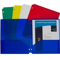 C-Line ® Heavyweight, 3-Hole Punched, 2-Pocket Portfolio, Assorted Colors, 10 Per Pack, 2 Packs (CLI32930-2) Outlet