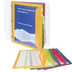 C-Line Heavyweight Poly Binder Pocket with Write-On Tabs, Assorted Colors, 5/Pack, 6 Packs (CLI06650-6) Clearance