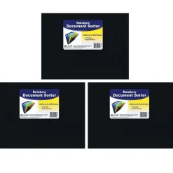 C-Line Letter Size Document Sorter, Black/Multi, Pack of 3 (CLI59011-3) Outlet