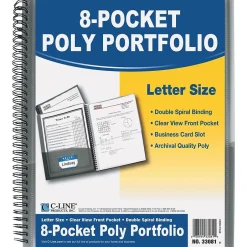 C-Line 8-Pocket Poly Portfolio, Letter Size, Smoke (CLI33081) Best