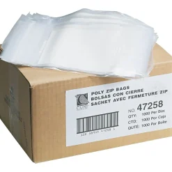 C-Line Reclosable Small Parts Bags, 2 Mil, 5"W x 8"D, 1000/Carton (47258)* Gusseted Poly Bags