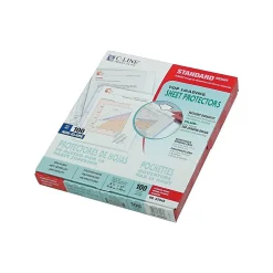 C-Line Standard Weight Sheet Protector, Non Glare, 11" x 8-1/2", Clear, 100/Box (62048) Hot