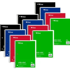 C-Line 5-Subject Subject Notebooks, Wide Ruled, 180 Sheets, Assorted Colors, 3/Bundle (CLI22051-3) Online