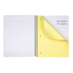 C-Line 5-Subject Subject Notebooks, Wide Ruled, 180 Sheets, Assorted Colors, 3/Bundle (CLI22051-3) Online