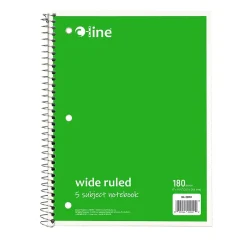 C-Line 5-Subject Subject Notebooks, Wide Ruled, 180 Sheets, Assorted Colors, 3/Bundle (CLI22051-3) Online
