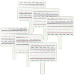 Two-Sided Dry Erase Answer Paddle, Lined/Plain, 10" x 8", Pack of 6 (CLI40670-6) Dry Erase