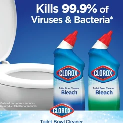 Clorox Disinfecting Toilet Bowl Cleaner with Bleach, Rain Clean Scent, 24 Oz., 2/Pack, 6 Packs/Carton (30924)