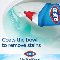 Clorox Disinfecting Toilet Bowl Cleaner with Bleach, Rain Clean Scent, 24 Oz., 2/Pack, 6 Packs/Carton (30924)