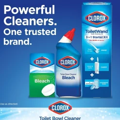 Clorox Disinfecting Toilet Bowl Cleaner with Bleach, Rain Clean Scent, 24 Oz., 2/Pack, 6 Packs/Carton (30924)