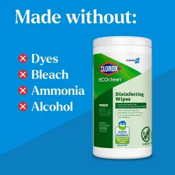 Clorox EcoClean Disinfecting Wipes, 75 Wipes/Container (60605)