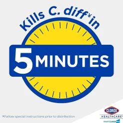 Clorox Healthcare Spore Defense Cleaner Disinfectant, Closed System Refill Bottle, 128 Fl Oz, 4/Pack (32122)