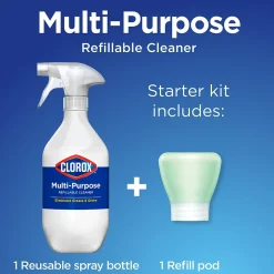 Clorox Multi-Purpose Cleaning Spray System Starter Kit, 1 Spray Bottle and 1 Refill, Crisp Lemon, 1.13 fl. oz. (60160)