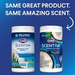 Clorox Scentiva Disinfecting Wipes, Pacific Breeze & Coconut Scent, 75 Wipes/Container (60037)
