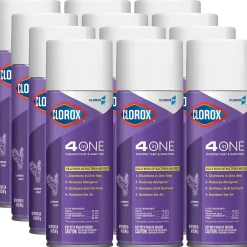 Clorox Pro 4 in One Disinfectant & Sanitizer, Lavender, 14 Ounces Each, Pack of 12 (32512)