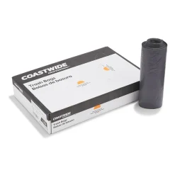 Coastwide Professional ™ 50-56 Gallon Trash Bag, 43" x 47", Low Density, 0.95 mil, Gray, 100 Bags/Box (CW50715)