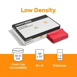 Coastwide Professional ™ 30-33 Gallon Biohazard Bags, Low Density, 1.3 Mil, Red, 150 Bags/Box (CW57395)