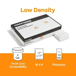 Coastwide Professional ™ 4 Gallon Trash Bag, 17" x 17", Low Density, 0.35 mil, Clear, 1000 Bags/Box (CW22236)