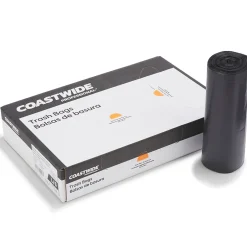 Coastwide Professional ™ 50-56 Gallon Trash Bag, 43" x 46", Low Density, 1.5 mil, Black, 100 Bags/Box (CW22341)