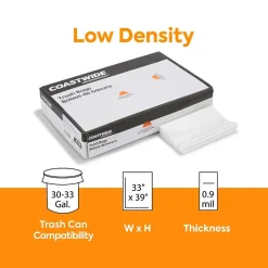 Coastwide Professional ™ 30-33 Gallon Trash Bag, 33" x 39", Low Density, 0.9 mil, Clear, 150 Bags/Box (CW22339)