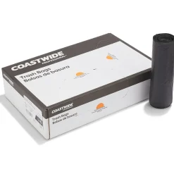 Coastwide Professional ™ 55-60 Gallon Trash Bag, 38" x 60", High Density, 22 mic, Black, 150 Bags/Box (CW17712)