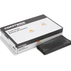 Coastwide Professional ™ 50-56 Gallon Trash Bag, 43" x 48", Low Density, 0.95 mil, Black, 100 Bags/Box (CW18194)