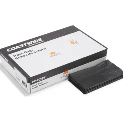 Coastwide Professional ™ 40-45 Gallon Trash Bag, 40" x 46", Low Density, 0.65, Black, 125 Bags/Box (CW18191)