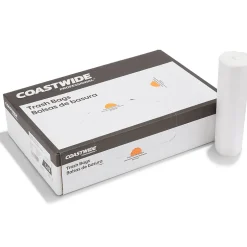 Coastwide Professional ™ 55-60 Gallon Trash Bag, 38" x 60", High Density, 22 mic, Natural, 150 Bags/Box (CW19249)