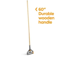 Coastwide Professional ™ 60" Side Gate Wood Wet Mop Handle, Plastic Head (CW61061-CC)