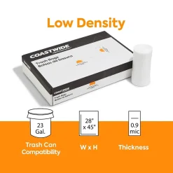 Coastwide Professional ™ AccuFit 23 Gallon Trash Bag, 28" x 45", Low Density, 0.9 mil, Clear, 200 Bags/Box (CW22933)