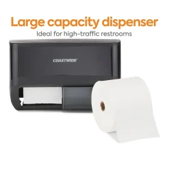 Coastwide Professional ™ J-Series Duo Bath Tissue Dispenser, Black (CWJ2BT-B)