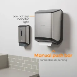 Coastwide Professional J-Series Manual Hardwound Paper Towel Dispenser, Black/Metallic (CWJMHT-S-CC)